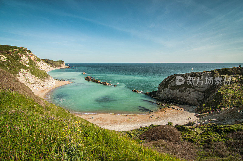 英国多塞特侏罗纪海岸的Man O War湾